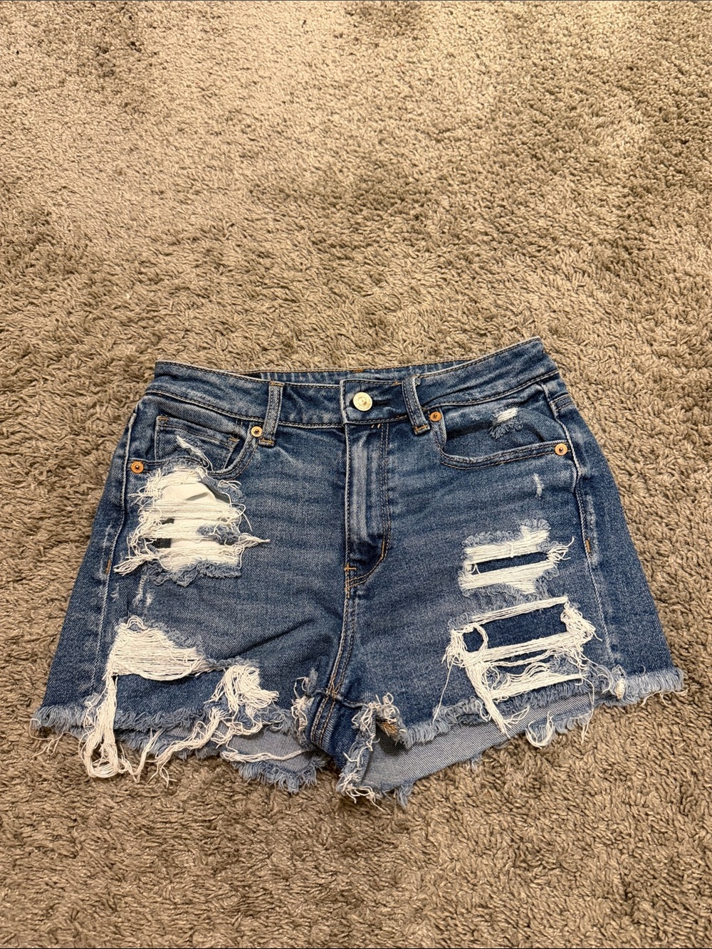 American Eagle Outfitters Ripped Blue Denim Shorts